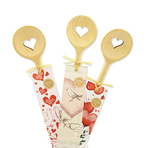 Kochlöffel aus Holz Bunter Mix Love sortiert, 30cm Standard