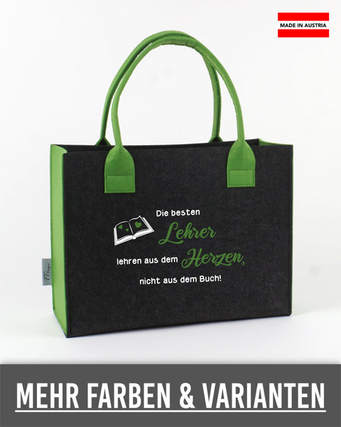 Filz Tasche L01 Die besten Lehrer lehren aus dem Herzen – TT-Designs