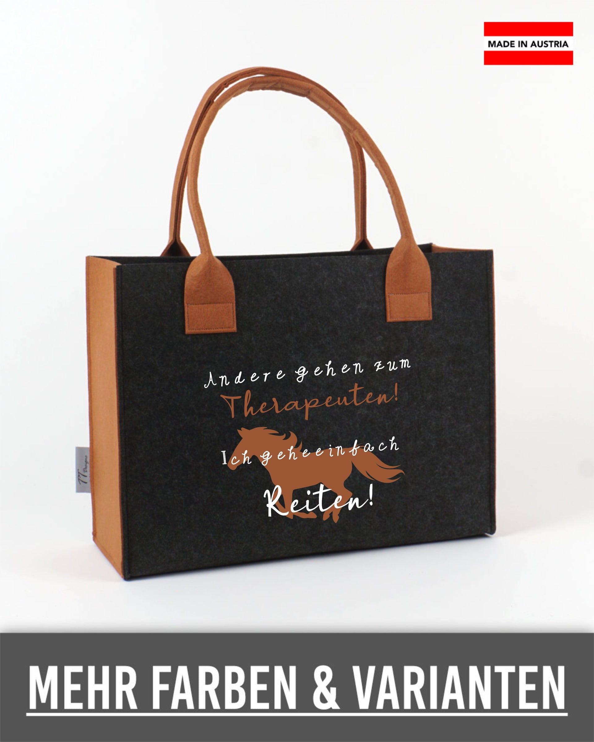 Tragetasche Handtasche Pferd Logo Bestickte Filztasche 