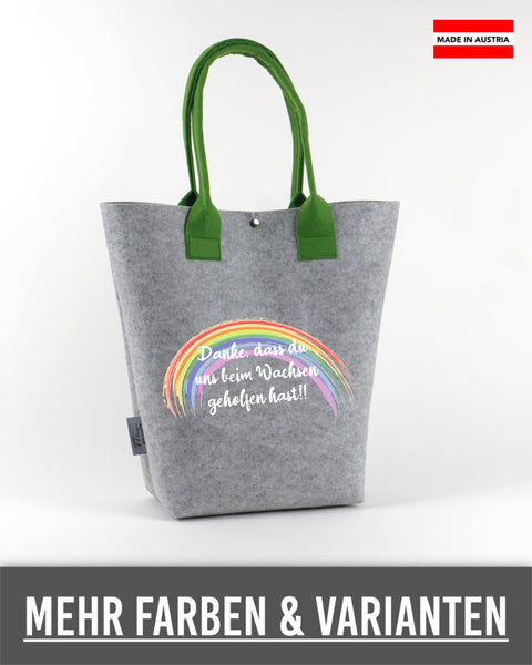 Filz Tasche Shopper L11 Danke, dass du uns beim Wachsen geholfen hast!