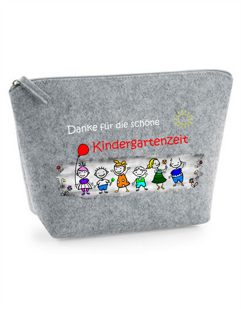 Filz Täschchen Easy S/M L10 Danke für die schöne Kindergartenzeit