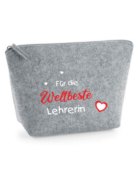 Filz Täschchen Easy S/M L14 Für die Weltbeste Lehrerin