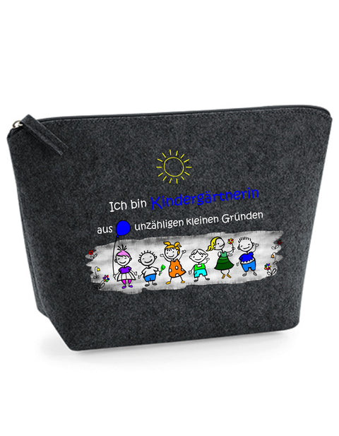 Filz Täschchen Easy S/M L05 Ich bin Kindergärtnerin aus unzähligen kleinen Gründen