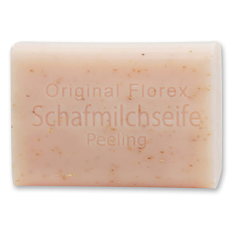 Schafmilchseife eckig Peeling mit Mohn rosa 100g