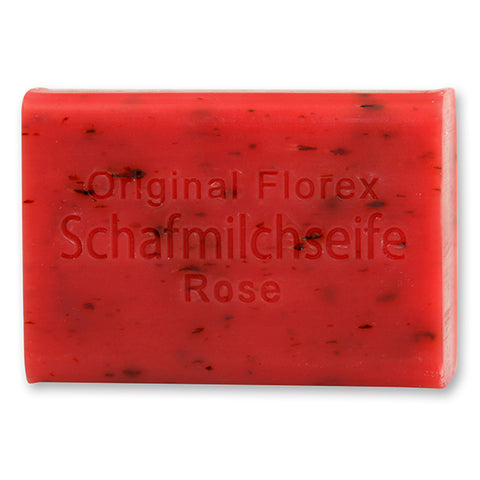 Schafmilchseife eckig Rose mit Blüten 100g