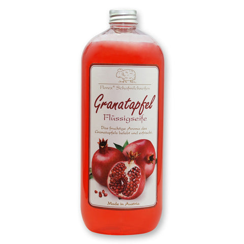Flüssigseife mit Schafmilch 1l Granatapfel in der Flasche
