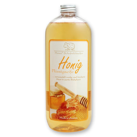 Flüssigseife mit Schafmilch 1l Honig in der Flasche