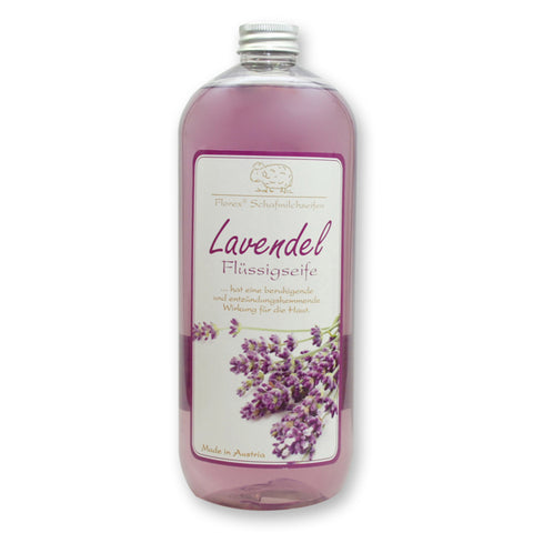 Flüssigseife mit Schafmilch 1l Lavendel in der Flasche