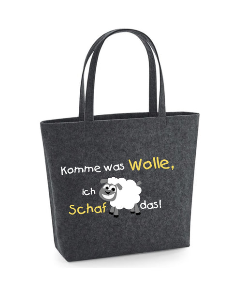 Filz Tasche Easy Bag 011 Komme was Wolle, ich Schaf das!