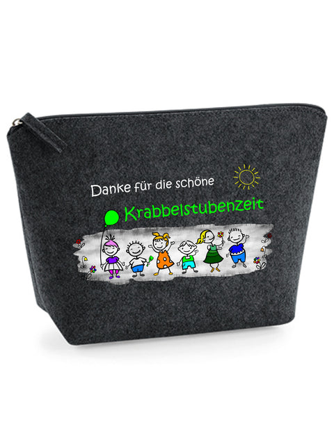 Filz Täschchen Easy S/M L25 Danke für die schöne Krabbelstubenzeit