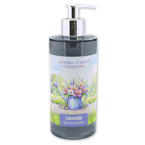 Flüssigseife mit Schafmilch im Spender 400ml Lavendel mit Gartenzauber-Motiv 4