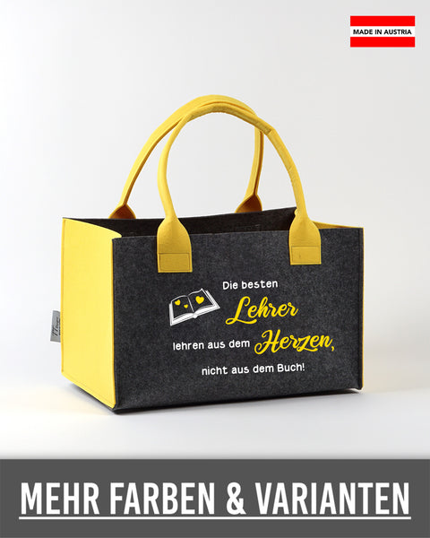 Filzkorb personalisiert Lehrerin – Lehre lehren aus dem Herzen – TT-Designs Österreich