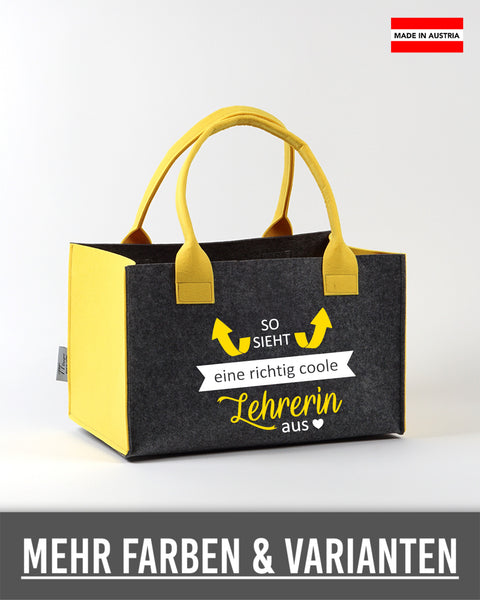 Filzkorb personalisiert Lehrerin – So sieht eine richtig coole Lehrerin aus – TT-Designs Österreich