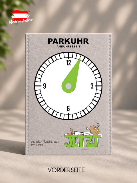 Filz Parkuhr Der kleine Yogi mit Yogi-Spruch, handgemacht Österreich