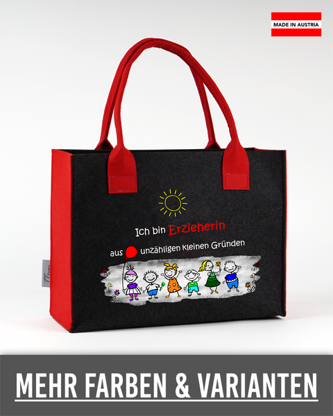 Filztasche L personalisiert Erzieherin – 06 Ich bin Erzieherin aus unzähligen kleinen Gr... – TT-Designs Österreich