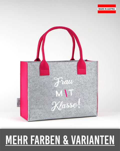 Filztasche L personalisiert Lehrerin – 07 Frau mit Klasse! – TT-Designs Österreich