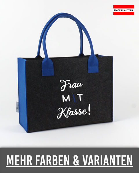 Filztasche L personalisiert Lehrerin – 07 Frau mit Klasse! – TT-Designs Österreich