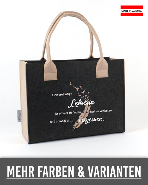 Filztasche L personalisiert Lehrerin – 08 Eine großartige Lehrerin – TT-Designs Österreich