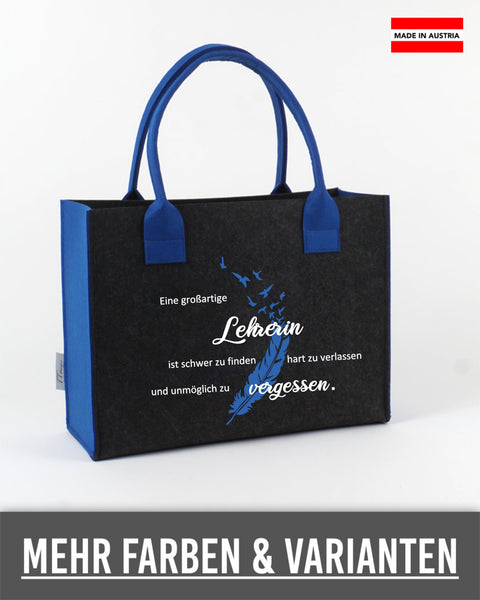 Filztasche L personalisiert Lehrerin – 08 Eine großartige Lehrerin – TT-Designs Österreich
