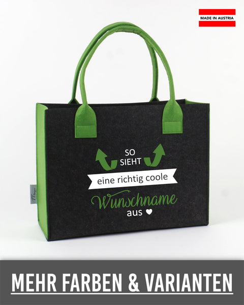 Filztasche L personalisiert Lehrerin – 09 So sieht eine richtig coole WUNSCHNAME aus – TT-Designs Österreich