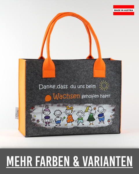 Filztasche L personalisiert Lehrerin – 12 Danke, dass du uns beim Wachsen geholfen has... – TT-Designs Österreich