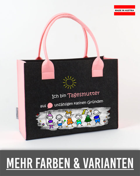 Filztasche L personalisiert Lehrerin – 16 Ich bin Tagesmutter aus unzähligen kleinen G... – TT-Designs Österreich