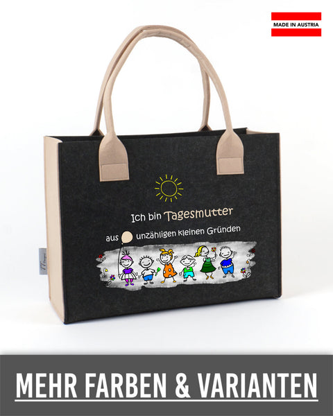 Filztasche L personalisiert Lehrerin – 16 Ich bin Tagesmutter aus unzähligen kleinen G... – TT-Designs Österreich