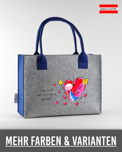 Filz Tasche S/M/L Oups L015 Hier wird mit viel Herz gelehrt