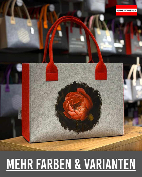 Filztasche "Pfingstrose Rouge" – Nicole Sponner Fotografie
