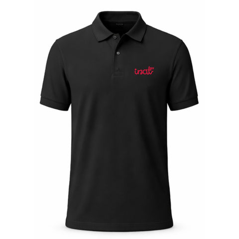 KUD INAT Polo schwarz, Vorderseite mit Logo auf der Brust
