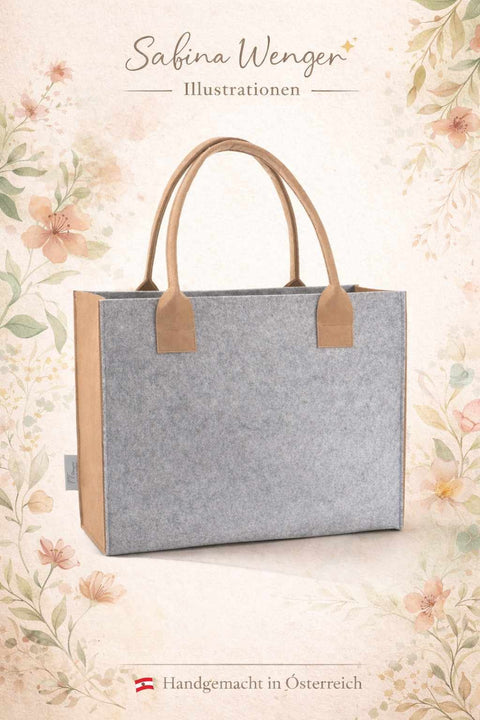 Rückseite der Filztasche Knülch – schlichte Filz Tasche ohne Druck handgemacht in Österreich