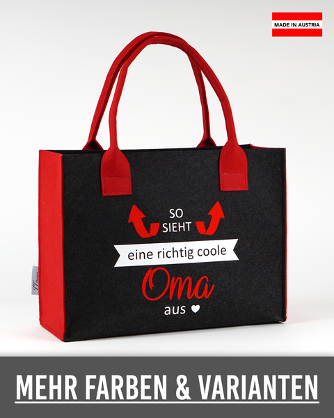 Filz Tasche (020_So sieht eine richtig coole Oma aus)