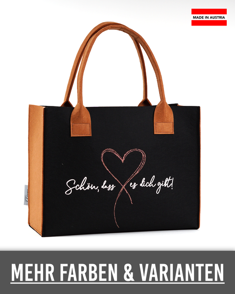 Filz Tasche 017 Schön, dass es dich gibt!