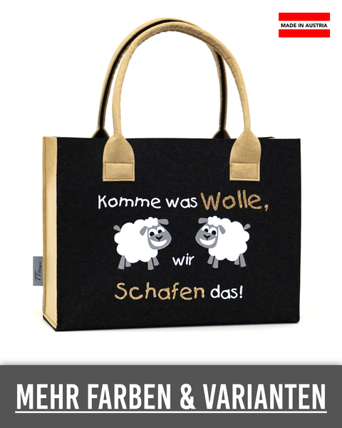 Filz Tasche (011.1_Komme was Wolle wir Schafen das!)