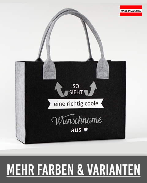 Filz Tasche 020 So sieht eine richtig coole "Wunschname" aus