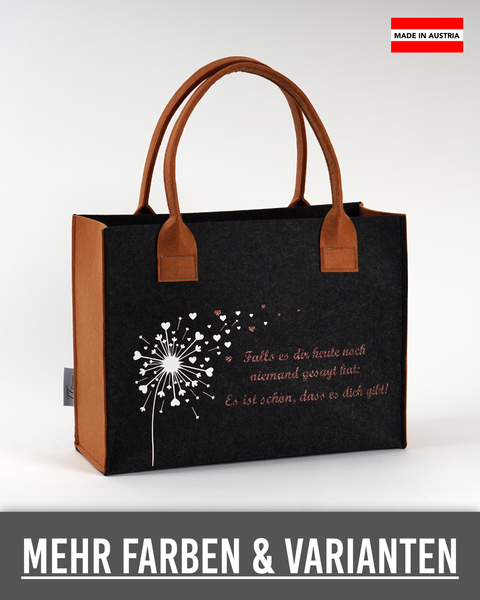 Filztasche "Falls es dir heute... " – Größen S/M/L