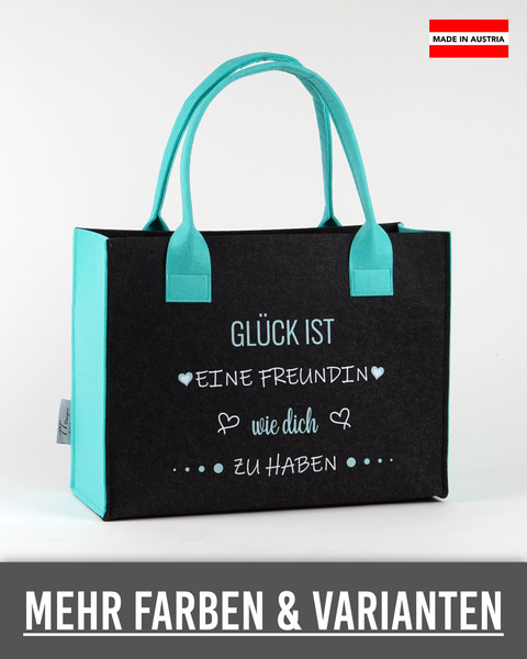 Filztasche "Glück ist eine Freundin wie dich zu haben" – Größen S/M/L