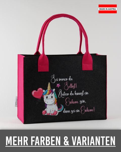 Filz Tasche 031 Sei ein Einhorn