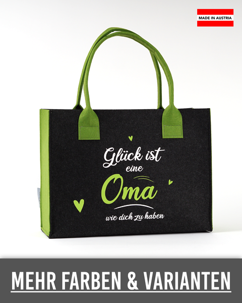 Filz Tasche (010_Glück ist eine Oma wie dich zu haben)