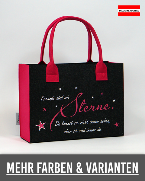 Filztasche "Freunde sind wie Sterne" – Größen S/M/L
