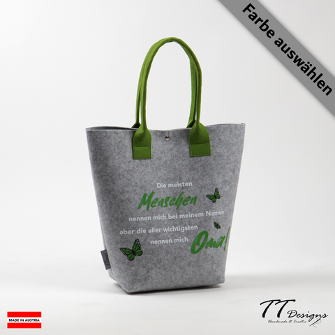 Filztaschen Filztasche Grau Shopper Filz Tasche Shopper (Die