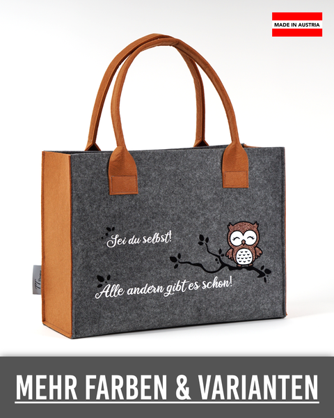 Filz Tasche 063 Sei du selbst Eule