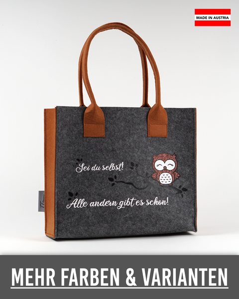 Filz Tasche 063 Sei du selbst Eule