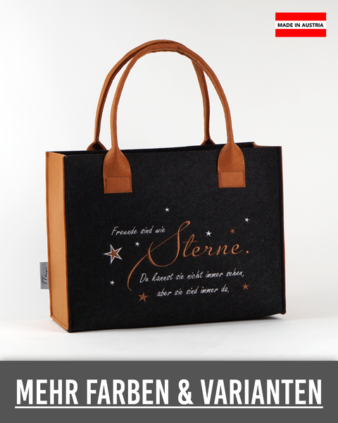 Filztasche "Freunde sind wie Sterne" – Größen S/M/L